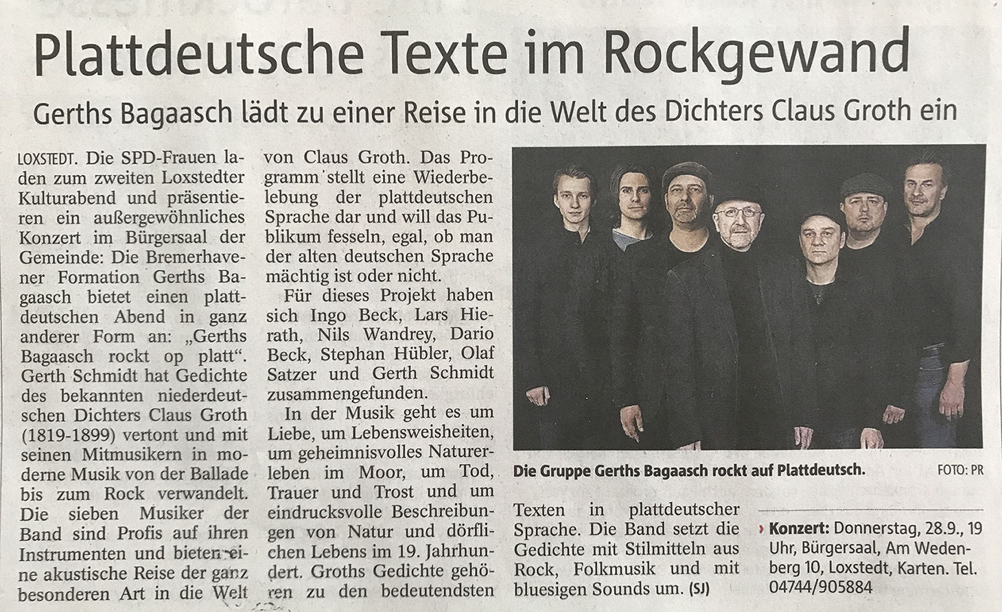 Plattdeutsche Texte im Rockgewand